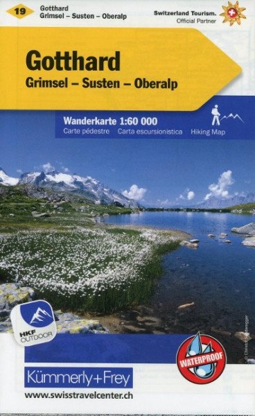 KuF Schweiz Wanderkarte 19 Gotthard, Grimsel, Susten, Oberalp 1 : 60 000