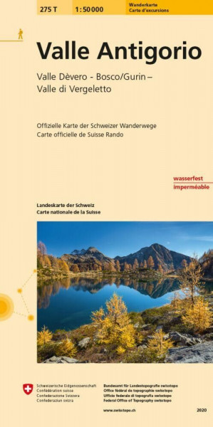 275T Valle Antigorio Wanderkarte: Valle Dèvero (I) - Bosco/Gurin - Valle di Vergeletto (Wanderkarten 1:50 000)