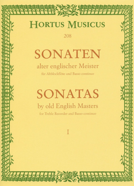 Sonatas by Old English Masters I (Treble Recorder & Basso continuo)