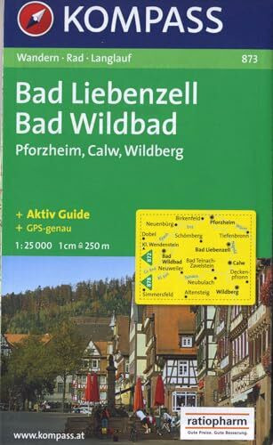 Bad Liebenzell, Wildbad: Wander-, Bike- und Langlaufkarte. 1:25.000. GPS-genau