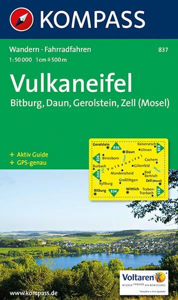 Kompass-Karten, Innsbruck Vulkaneifel 1 , 50 000, Gerolstein. Bitburg, Zell (Mosel). Wander- Und Bikekarte. Gps-genau