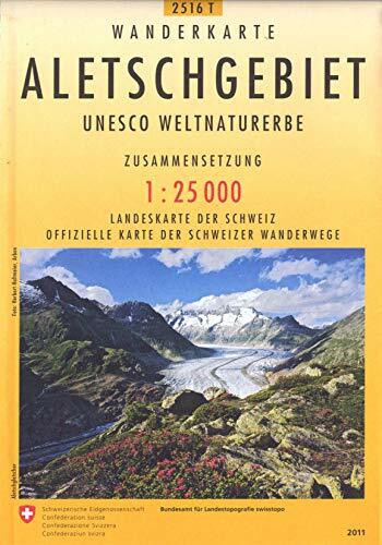 2516T Aletschgebiet Wanderkarte: UNESCO Weltnaturerbe (Wanderkarten 1:25 000 Zusammensetzung)