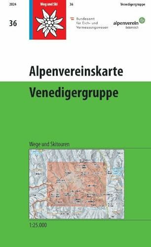 Venedigergruppe: Topographische Karte 1:25.000 mit Wegmarkierungen und Skirouten (Alpenvereinskarten, Band 36)