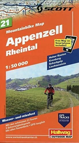 Mountainbike-Karte 21 Ostschweiz Appenzell (Rheintal) 1 : 50 000: Hoher Kasten, Kronberg, Schwägalp, Liechtenstein, Mit den schönsten 31 Touren, 5 ...... Mountainbike-Karte 21 Ostschweiz Appenzell (Rheintal) 1 : 50 000: Hoher Kasten, Kronberg, Schwägalp, Liechtenstein, Mit den schönsten 31 Touren, 5 ... included (Hallwag Mountainbike-Karten)