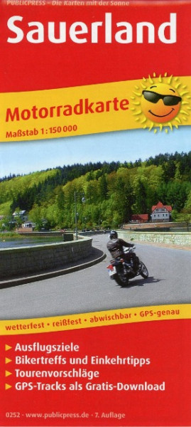Motorradkarte Sauerland 1:150 000