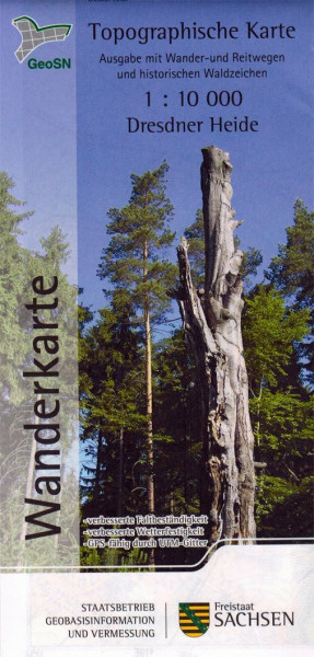 Dresdner Heide: Wanderkarte 1:10 000, Ausgabe mit Wander- und Reitwegen sowie historischen Waldzeichen (WK10 DH) (Topographische Freizeitkarten Sachsen 1:10 000 / Wanderkarten (WK10))