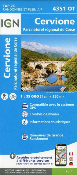 Cervione Parc naturel régional de Corse 1 : 25 000