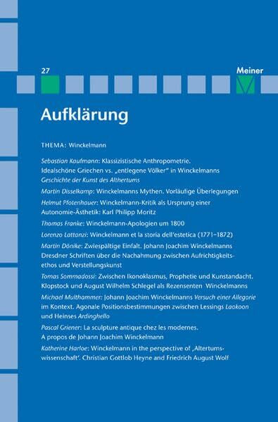 Aufklärung, Band 27: Winckelmann