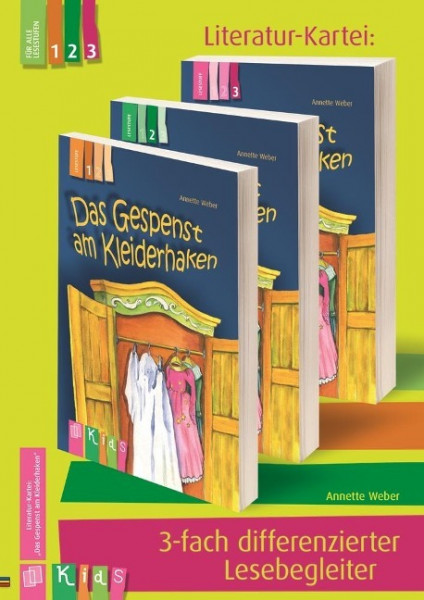 KidS - Literatur-Kartei: "Das Gespenst am Kleiderhaken" 3-fach differenzierter Lesebegleiter
