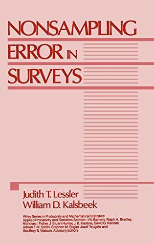 Nonsampling Error in Surveys (Wiley Series in Probability and Statistics)