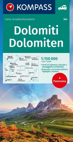KOMPASS Panorama Dolomiten 1:150000