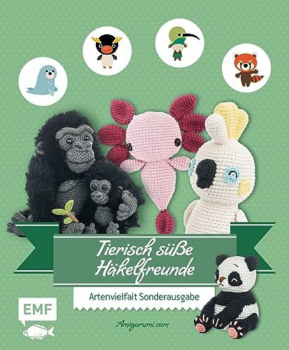 Tierisch süße Häkelfreunde – Artenvielfalt Sonderausgabe: Berggorilla, Blauwal, Faultier, Roter Panda und viele mehr häkeln