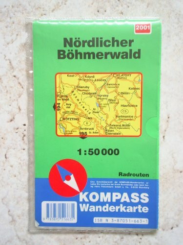 Nördlicher Böhmerwald. Wanderkarte mit Radrouten