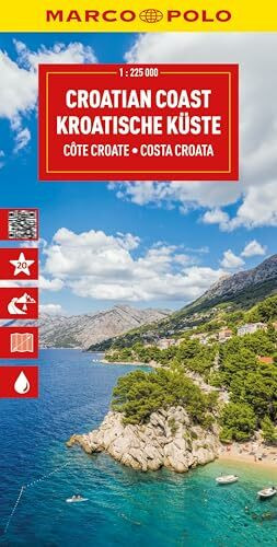 MARCO POLO Reisekarte Kroatische Küste 1:225.000: Adriatische Küstenstraße, Istrien, Dalmatien - Straßenkarte und Autokarte mit sehenswerten Strecken, ... und digitaler Erweiterung (Marco Polo Maps)