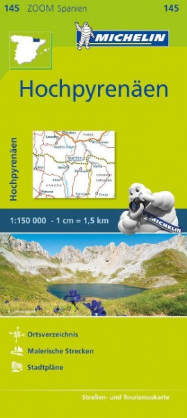 Michelin Zoomkarte Hochpyrenäen 1 : 150 000