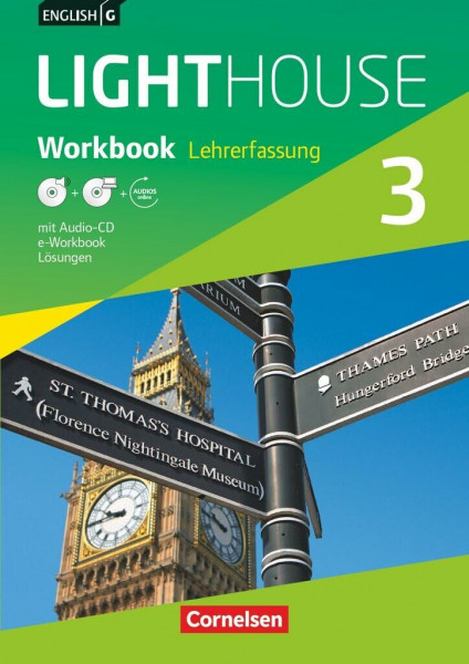 English G Lighthouse|NULL|Allgemeine Ausgabe|Band 3: 7. Schuljahr|NULL|NULL|Workbook mit CD-ROM (e-Workbook) und Audio-CD - Lehrkräftefassung|Audio-Dateien auch als MP3