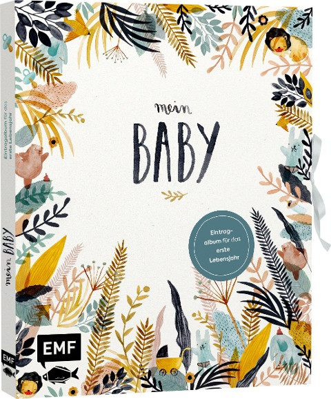 Mein Baby -Illustriertes Eintragalbum für das erste Lebensjahr mit Briefumschlag fürs erste Löckchen und Schleife zum Verschließen
