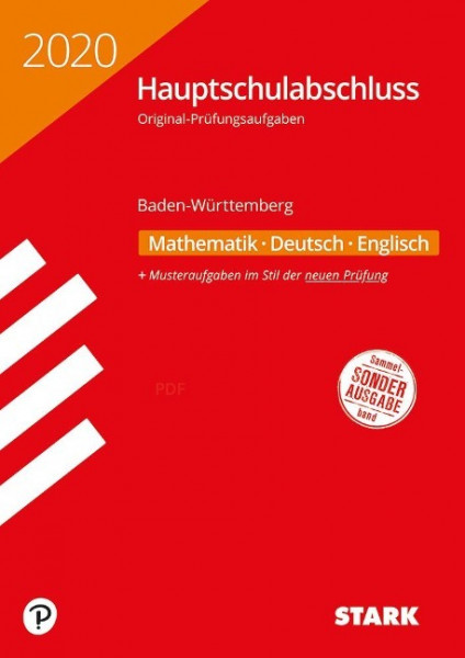 Original-Prüfungen Hauptschulabschluss 2020 - Mathematik, Deutsch, Englisch 9. Klasse - BaWü - Baden-Württemberg