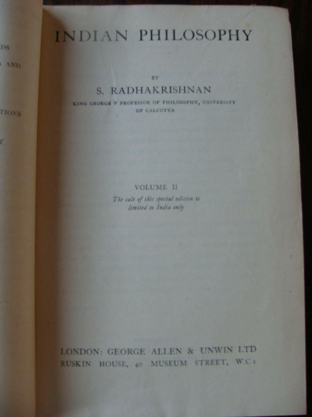 Indian Philosophy (Muirhead Library of Philosophy)