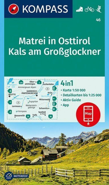 KOMPASS Wanderkarte Matrei in Osttirol, Kals am Großglockner: 4in1 Wanderkarte 1:50000 mit Aktiv Guide und Detailkarten inklusive Karte zur offline ... Skitouren. (KOMPASS-Wanderkarten, Band 46)