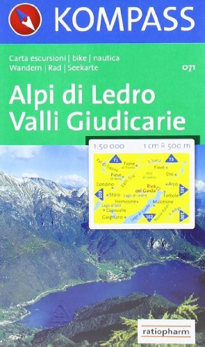 Alpi di Ledro, Valli Giudicarie 1:50.000. Wandern/Rad/Seekarte