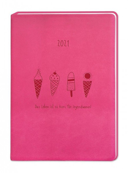 Terminplaner Lederlook A6 "Pink" 2021