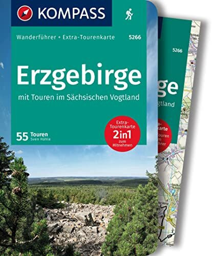 KOMPASS Wanderführer Erzgebirge, 55 Touren mit Extra-Tourenkarte: GPS-Daten zum Download