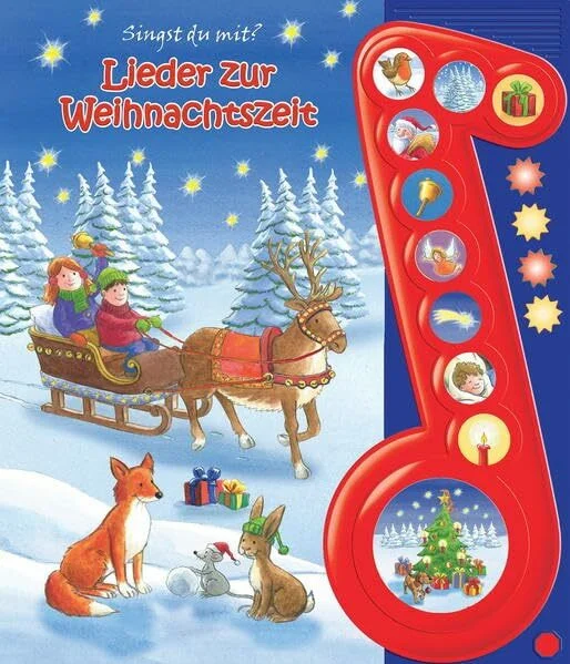 Die schönsten Weihnachtslieder - Pappbilderbuch mit Geräuschen und Musik, 10 bekannte Kinderlieder für Kinder ab 2 Jahre