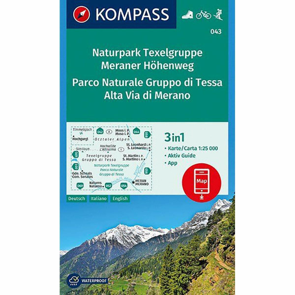 Naturpark Texelgruppe - Meraner Höhenweg / Parco Naturale Gruppo di Tessa - Alta Via di Merano: Wanderkarte mit Kurzführer, Radrouten und alpinen ... /Ital. 1:25000 (KOMPASS Wanderkarte, Band 43)