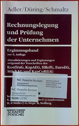 Rechnungslegung und Prüfung der Unternehmen (Gesamtausgabe) / Rechnungslegung und Prüfung der Unternehmen: Ergänzungsband zur 6. Auflage – ... KapAEG, HRefG, EuroEG, StückAG und KapCoRiLiG