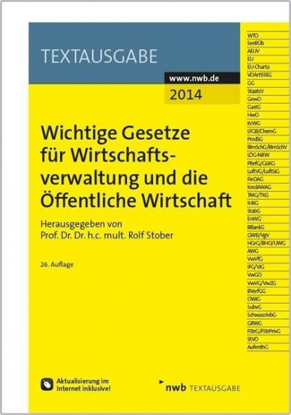 Wichtige Gesetze für Wirtschaftsverwaltung und die Öffentliche Wirtschaft