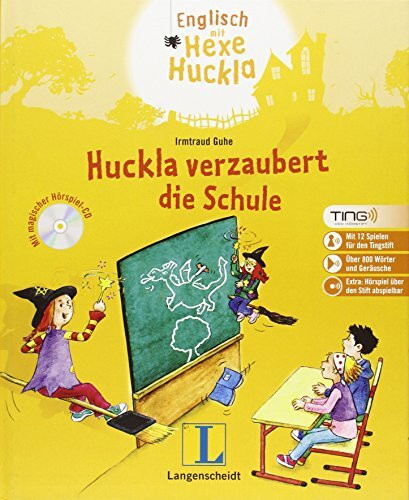 Huckla verzaubert die Schule - Buch (TING-Edition) mit Hörspiel-CD: Mit 12 Spielen für den TING-Stift. Über 800 Wörter und Geräusche. Extra: Hörspiel ... Stift abspielbar (Englisch mit Hexe Huckla)