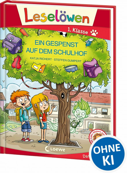 Leselöwen 1. Klasse - Ein Gespenst auf dem Schulhof (Großbuchstabenausgabe): Erstlesebuch für Kinder ab 6 Jahren