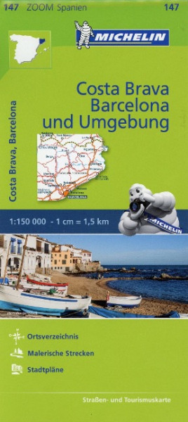 Michelin Zoomkarte Costa Brava, Barcelona und Umgebung 1 : 150 000