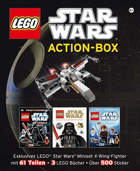 LEGO Star Wars Action-Box: Exklusives LEGO Star Wars Miniset X-Wing-Fighter mit 61 Teilen • 3 LEGO Bücher • Über 500 Sticker