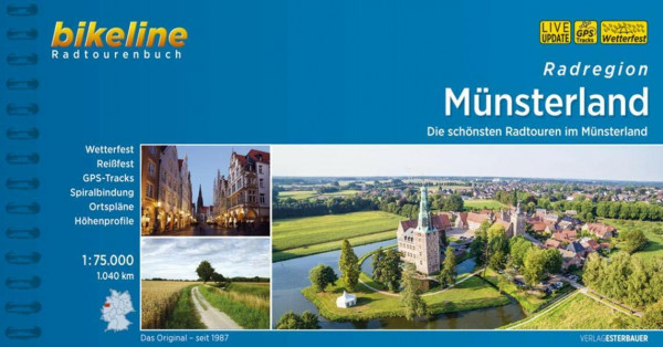 Bikeline Radtourenbuch, Radatlas Münsterland: Ein original bikeline-Radtourenbuch und Karte 1:75.000, wetterfest/reißfest