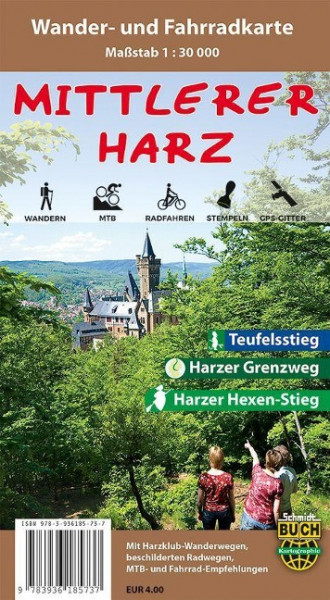 Der Mittlere Harz Wander- und Fahrradkarte 1 : 30 000