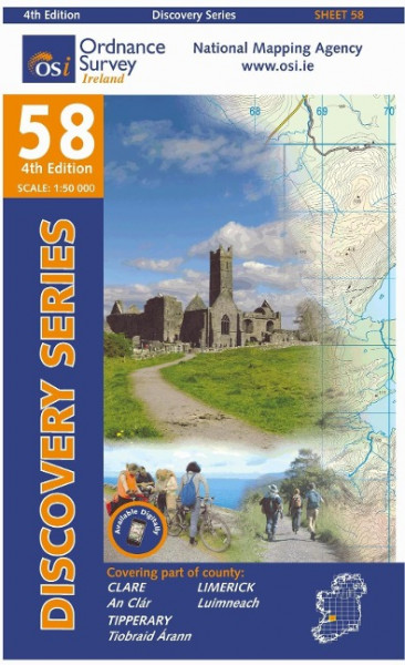 Irish Discovery Series 58. Clare, Limerick, Tipperary 1 : 50 000