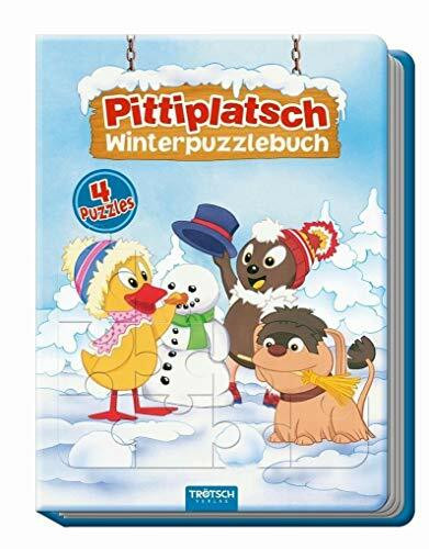 Winterpuzzlebuch "Pittiplatsch": 4 Puzzle mit Farbvorlage: Beschäftigungsbuch Entdeckerbuch Puzzlebuch