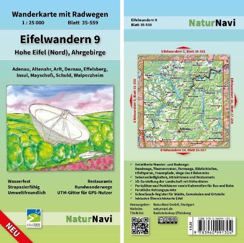 Eifelwandern 9 - Hohe Eifel (Nord), Ahrgebirge 1 : 25 000