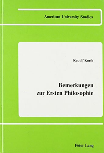 Bemerkungen zur Ersten Philosophie
