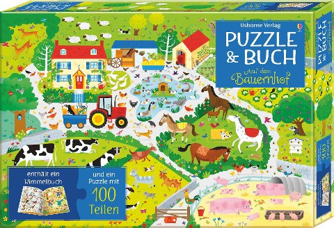 Puzzle & Buch: Auf dem Bauernhof