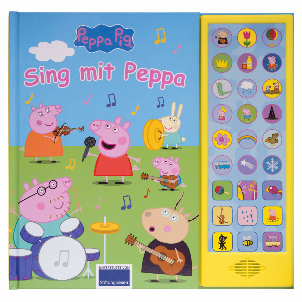 PI Kids Peppa Pig - Sing mit Peppa - 27-Button-Soundbuch für Kinder ab 3 Jahren - mit bekannten Kinderliedern und Geräuschen - Peppa Wutz: Tönendes Buch