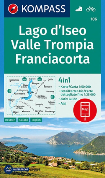 Lago d'Iseo, Valle Trompia, Franciacorta 1 : 50 000