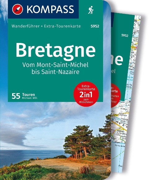 KOMPASS Wanderführer Bretagne, vom Mont-Saint-Michel bis Saint-Nazaire, 55 Touren