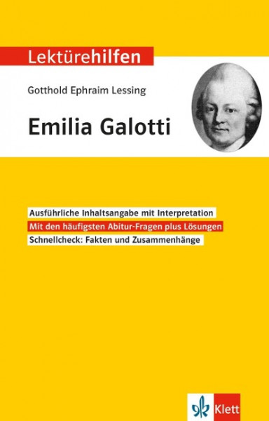 Lektürehilfen Gotthold Ephraim Lessing "Emilia Galotti"