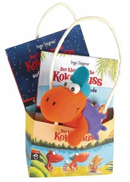 Der kleine Drache Kokosnuss - Geschenktüte - Set: Mini-Bücher u. Fleece-Figur in Tasche