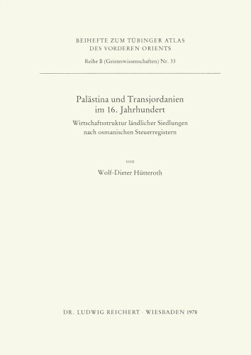 Bd.33 : Palästina und Transjordanien im 16. Jahrhundert