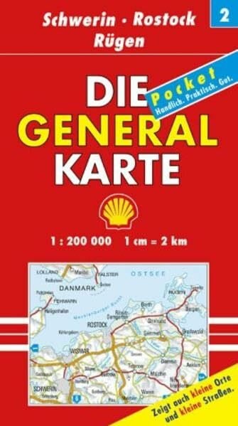 Die Generalkarte Deutschland Pocket. 1:200000: Die Generalkarten Deutschland Pocket, 20 Bl., Bl.2, Schwerin, Rostock, Rügen
