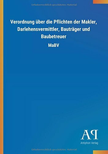 Verordnung über die Pflichten der Makler, Darlehensvermittler, Bauträger und Baubetreuer